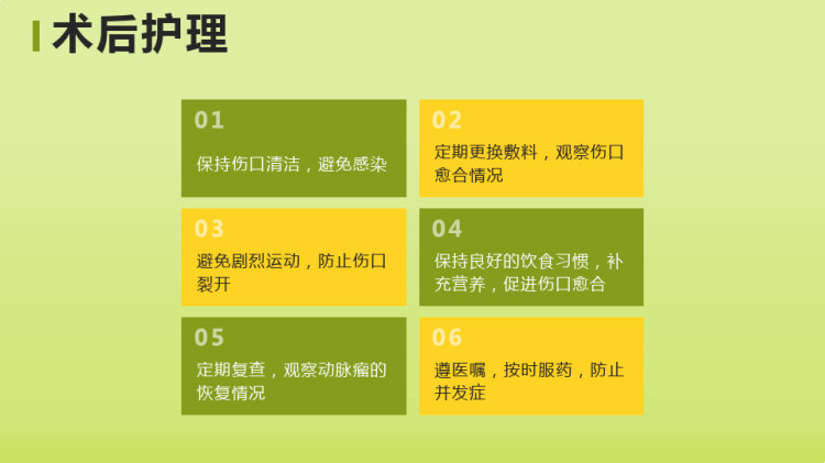 腋动脉瘤的健康宣教PPT